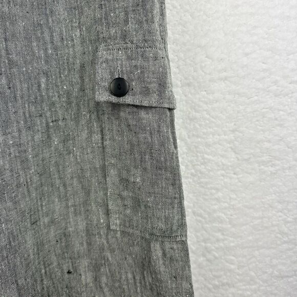2/$30 Finity Naturals 100% Linen Cargo Pants Size 8 Gray Lagenlook Minimalism - Picture 5 of 11